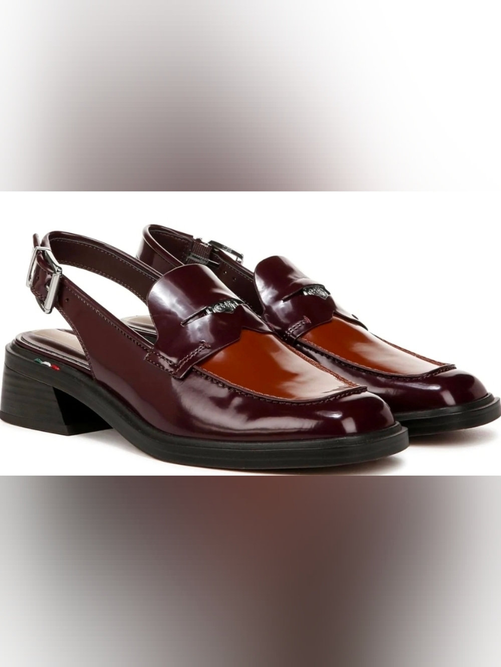 Franco Sarto Patent Burgundy Slingback Loafer
